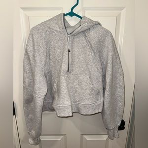 Lululemon oversized half zip scuba hoodie heathered core ultra light grey XS/S